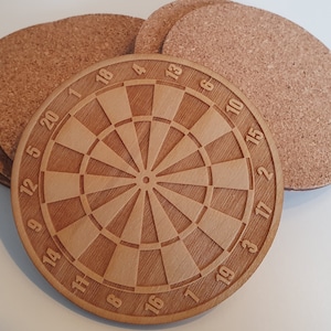 Dartboard Coasters Game Room Wood Coasters Unique Gift Game Night Drink Coasters Man Cave Pub Coasters Dartboard Enthusiast Gifts Home Bar