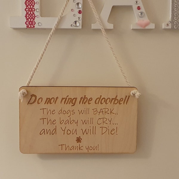 Do Not Ring Door Sign by Craftygiftsplace