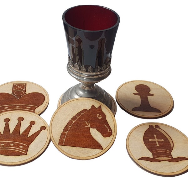 Chess Porta-copos de madeira da Craftygiftsplace
