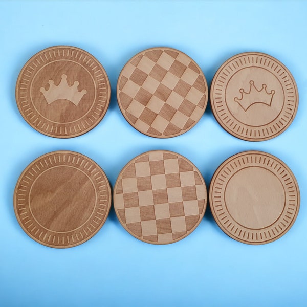 Checkers Porta-copos de madeira da Craftygiftsplace