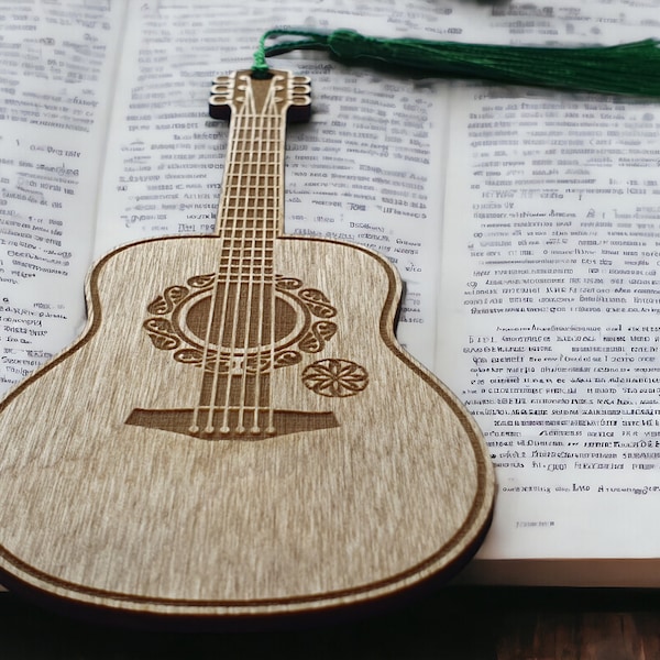Spanish Guitar Segnalibro in legno di Craftygiftsplace
