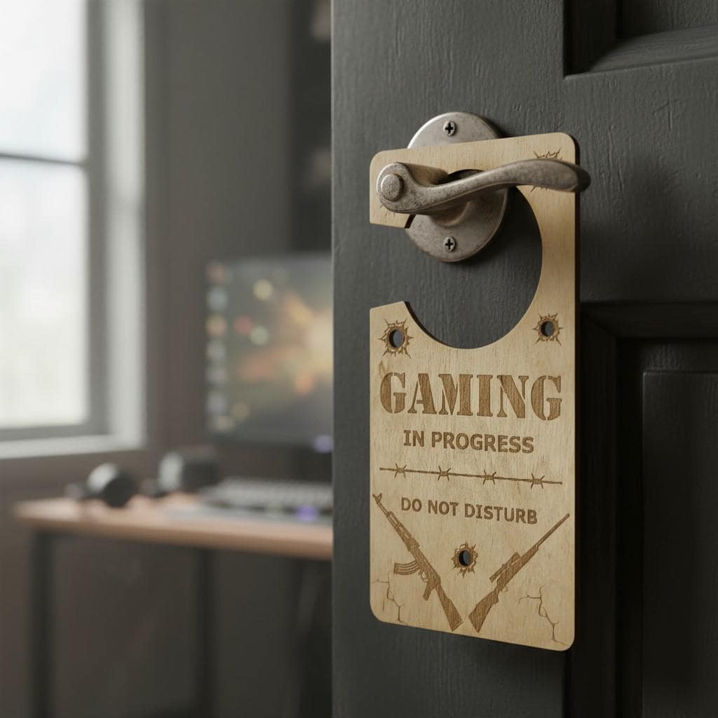 Gaming do not disturb sign for a bedroom or gaming room