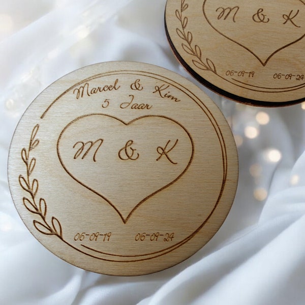 Personalized Cork Back Wooden Coasters by Craftygiftsplace