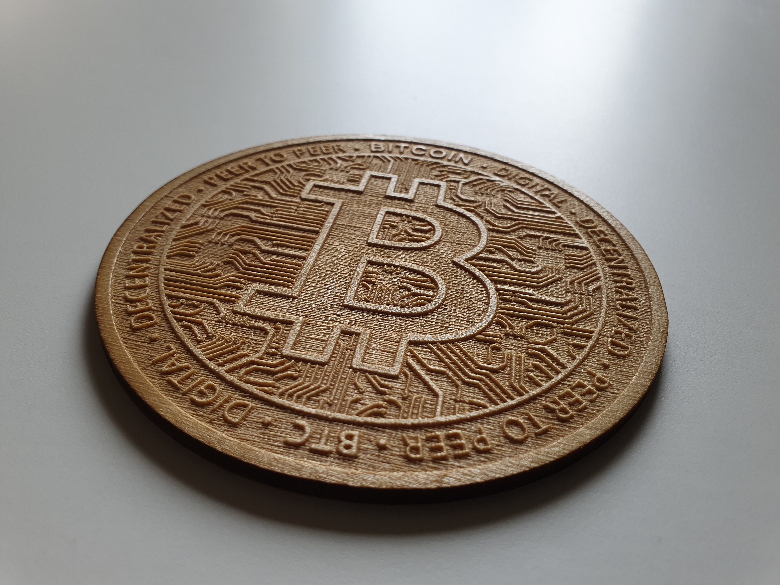 Bitcoin houten onderzetters van Craftygiftsplace