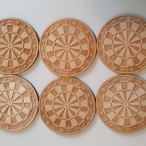 Dartbord houten onderzetters van Craftygiftsplace