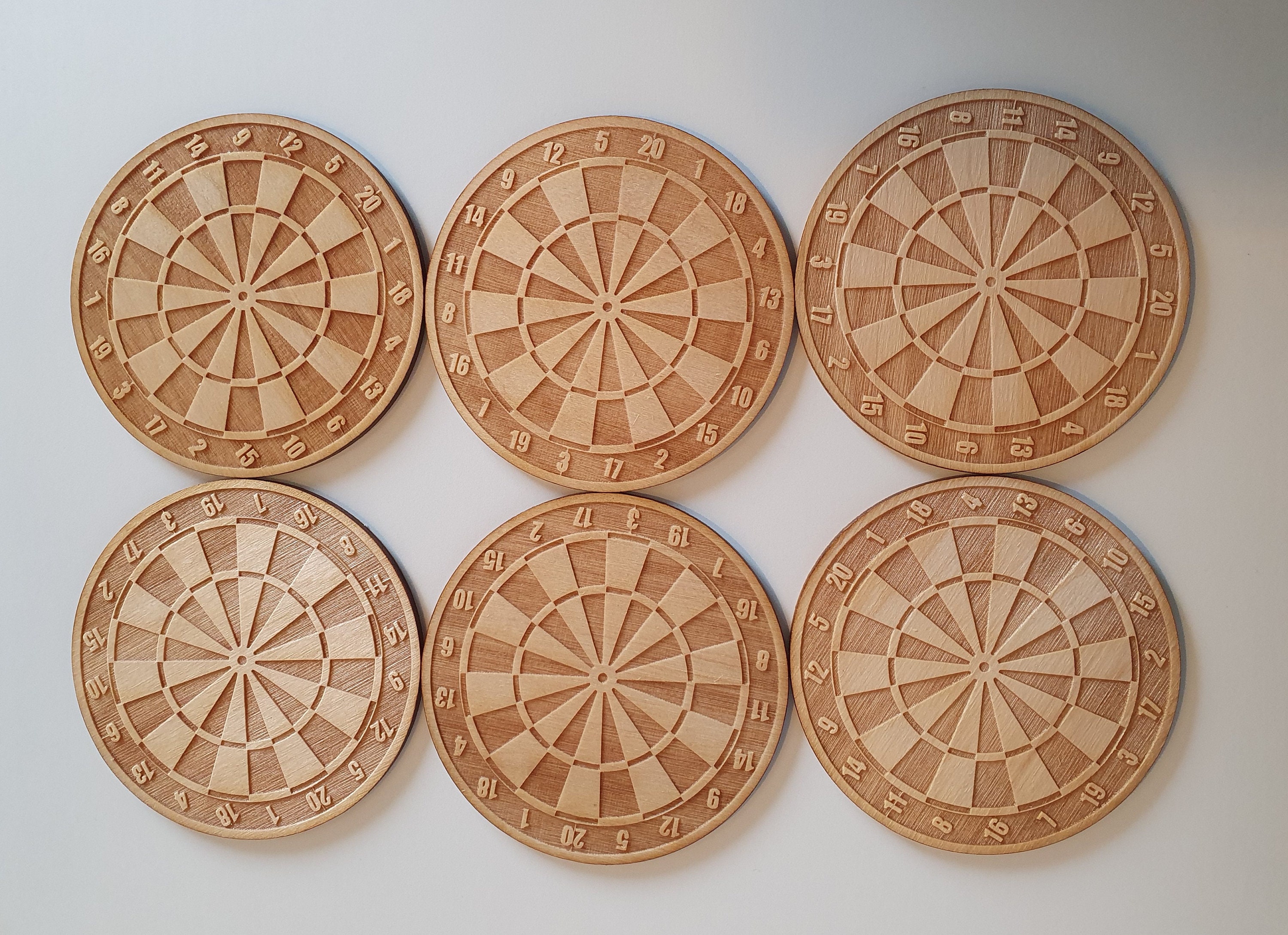 Dartbord houten onderzetters van Craftygiftsplace