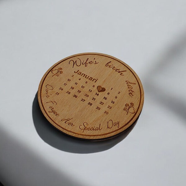 Personalized Calendar Coaster by Craftygiftsplace