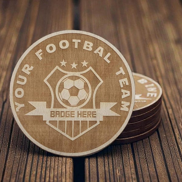 Personalised Team Wooden Coasters by Craftygiftsplace