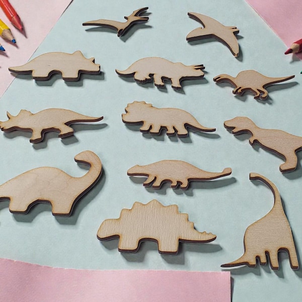Wooden Dinosaur Shapes by Craftygiftsplace