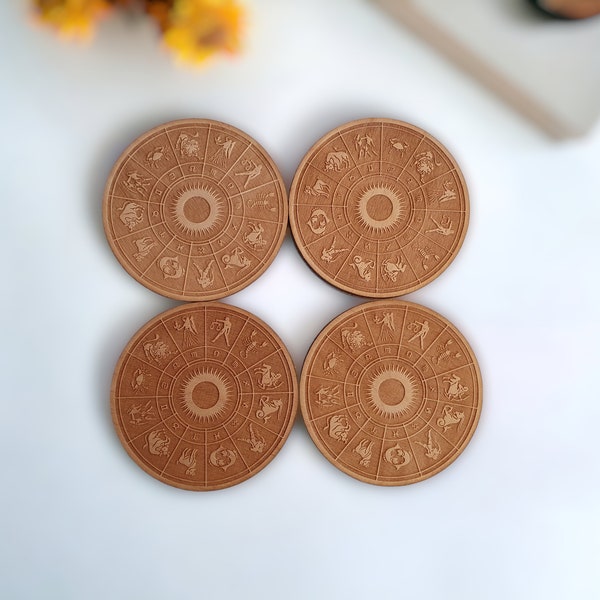 Zodiac houten onderzetters van Craftygiftsplace