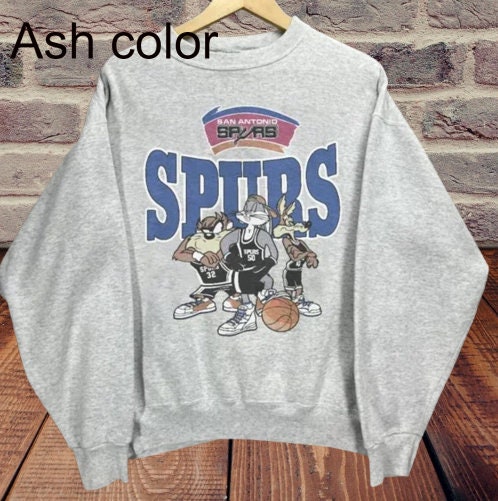 CustomCat San Antonio Spurs Vintage NBA Crewneck Sweatshirt Heliconia / 5XL