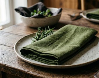 Linnen stoffen servetten set, bruiloft servetten, herbruikbare katoenen dinerservetten, boerderij tafeldecor, rustieke bruiloft tafelinstelling