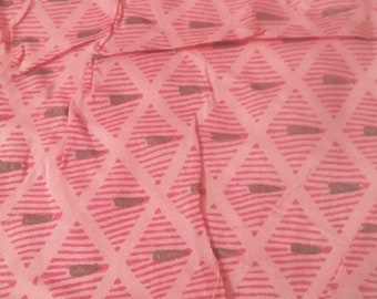 Handblock printed patterned table cloth baby pink and off white Indian rectangular table cloth | farmhouse wedding Christmas table cover