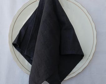 Black Coton Napkins, Cotton Dinner Napkins, Wedding Table Napkins, Reusable Cloth Napkins, Farmhouse Table Decor, Black Table Setting