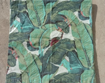 Hand Block Printed Cotton Napkins, Tropical Leaves, Set of 20