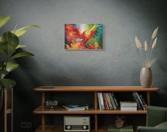 Leinwand - Phoenix Rising: The Brennender Schrei - Abstraktes Kunstwerk, Wohndekor, Bürodekor, Matte Gespannte Leinwand, 25 Zoll