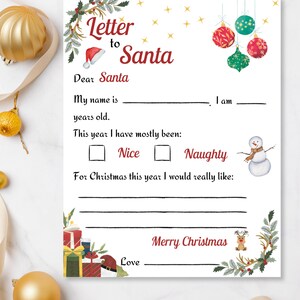 Father Christmas Letter, Letter to Santa,Toddler Official Letter to Santa Claus,Letters From Santa,Festive Christmas,Wish list | A4 Sized
