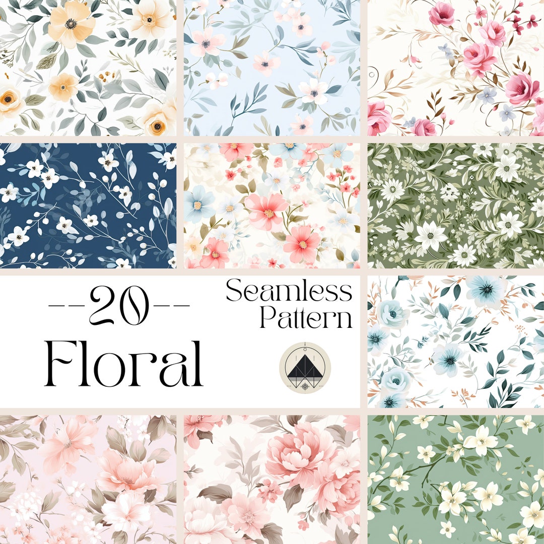 Floral Seamless Pattern, Flowers Digital Paper, Floral Prints, Flowers ...