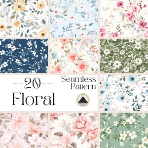 Floral Seamless Pattern, Flowers Digital Paper, Floral Prints, Flowers Background, Flower Digital Paper, Scrapbook, Flowers Collage Sheet