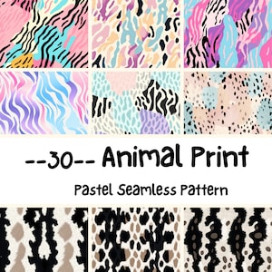 Seamless pattern animal skin pastel mixed, Digital fabric, Animal Print, Digital Paper, Animal skin pattern, Animal Skin Textures