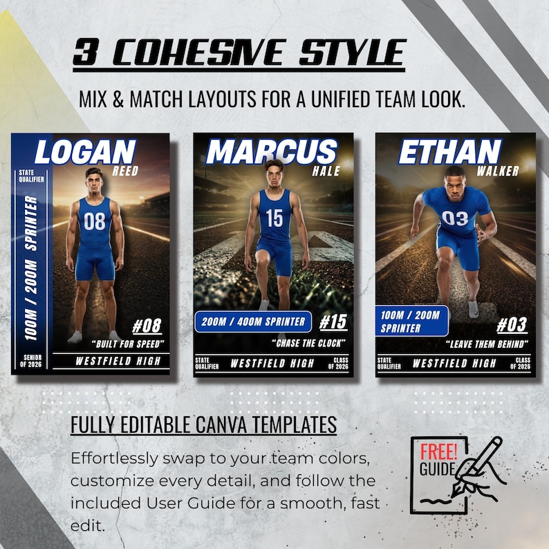 Track & Field Sprinter Senior Night Banner Template, 3 Styles Runner ...
