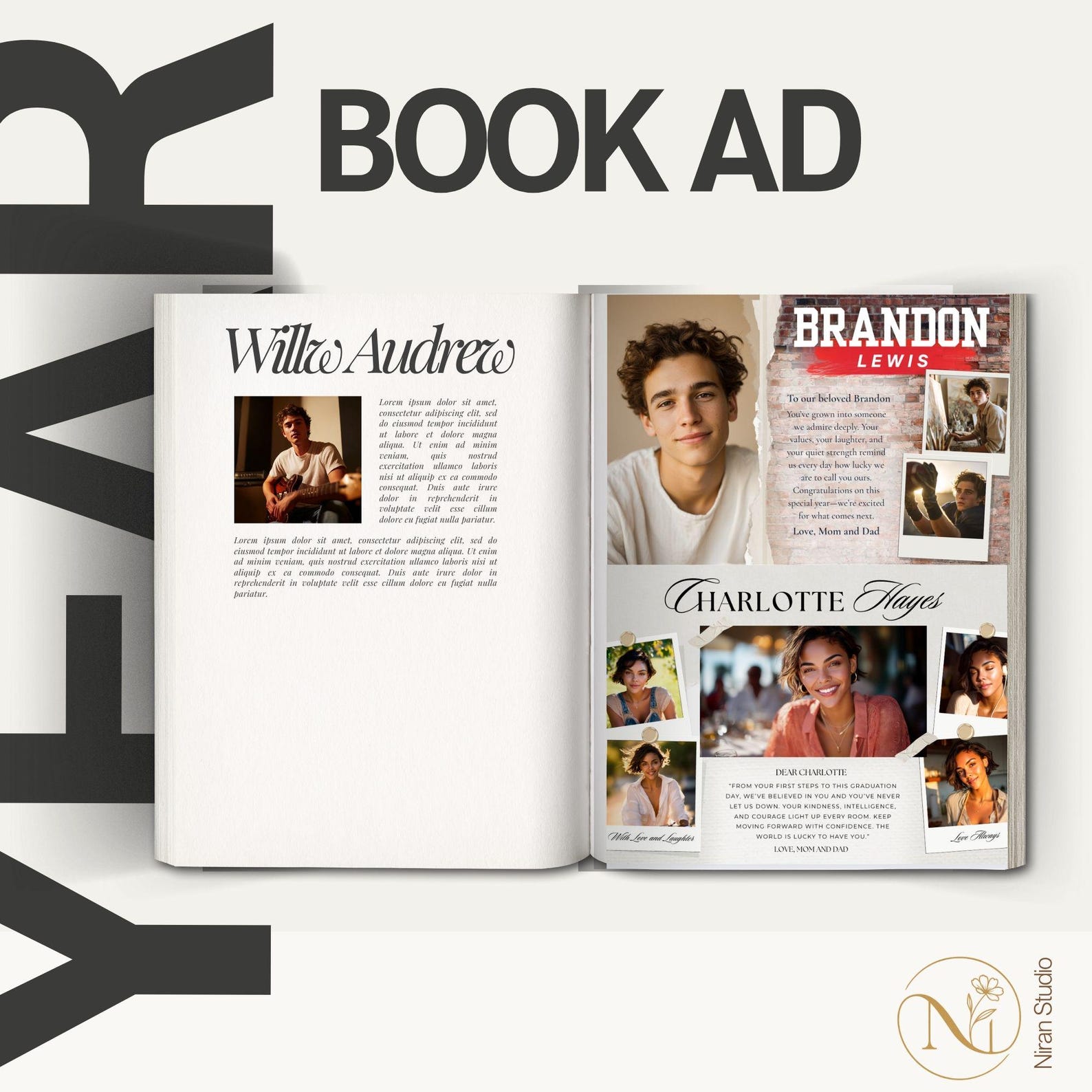 Yearbook Ad Template - Full Half Quarter Page , Senior Yearbook Ad ...