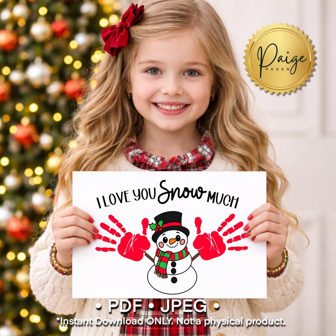 Snowman Handprint Craft I Love You Snow Much Kids Christmas