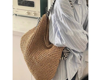 New Crossbody Woven Bag | Handcrafted with Natural Materials | Light & Dark Colors
