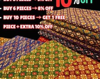 Handmade Thai Batik Cotton Sarong: Floral Print Wrap Skirt