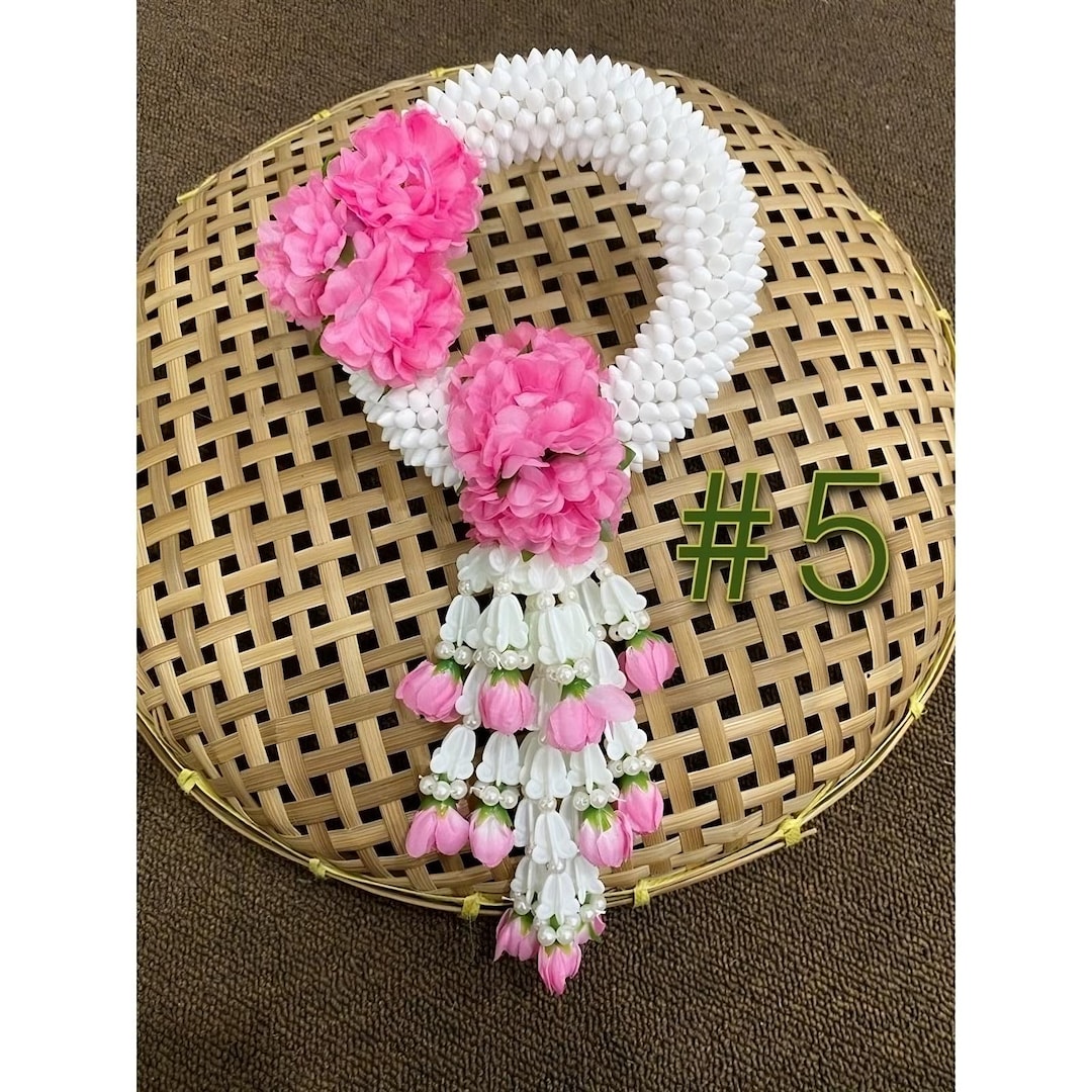 Handmade Thai Flower Garland | Durable Fabric Plastic for Ceremonies ...