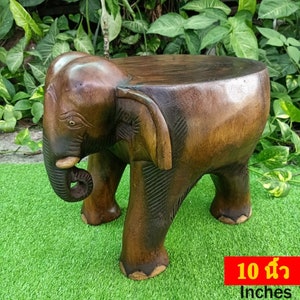 Wooden Bench, Elephant Shaped Furniture, Elephant Wooden Stool Durable Elephant Shaped Bench, Cute Home Decor, 8 inches, 10 inches