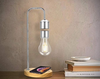 VGAzer Bombilla LED inalámbrica magnética flotante para lámpara de escritorio, habitación u oficina, regalo único