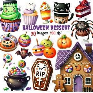 Halloween Desserts,Halloween Treats,Halloween Sweets,watercolor halloween,Halloween Clipart,halloween candy png,fall clipart,autumn clipart