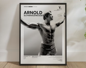 Arnold Schwarzenegger, 18x24", FHD Wall Decor, Wall Hangings, Wall Art, Digital Download, Gym Poster, Motivation Poster, Gym Wall