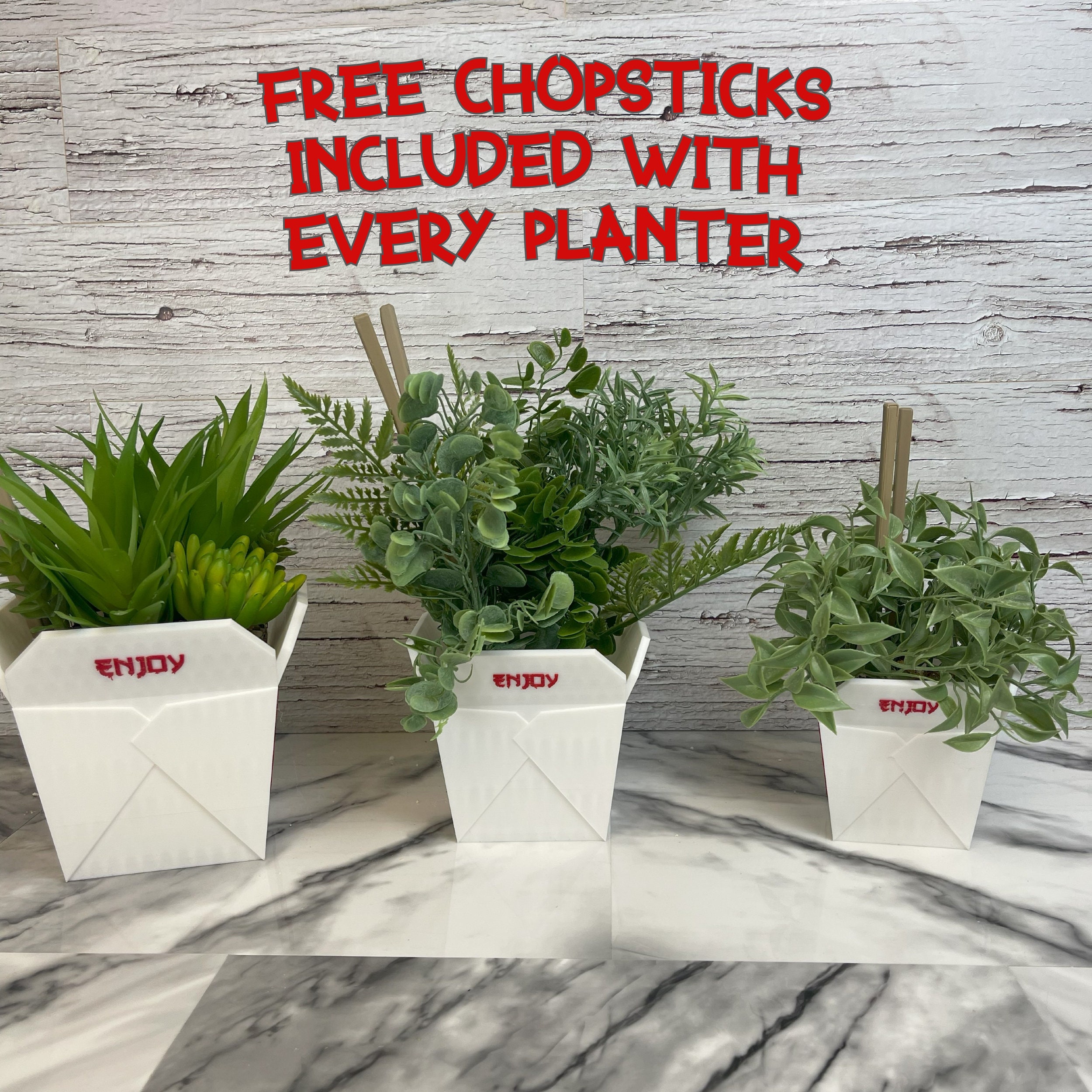 Chinese Takeout Box Planter With FREE CHOPSTICKS Etsy