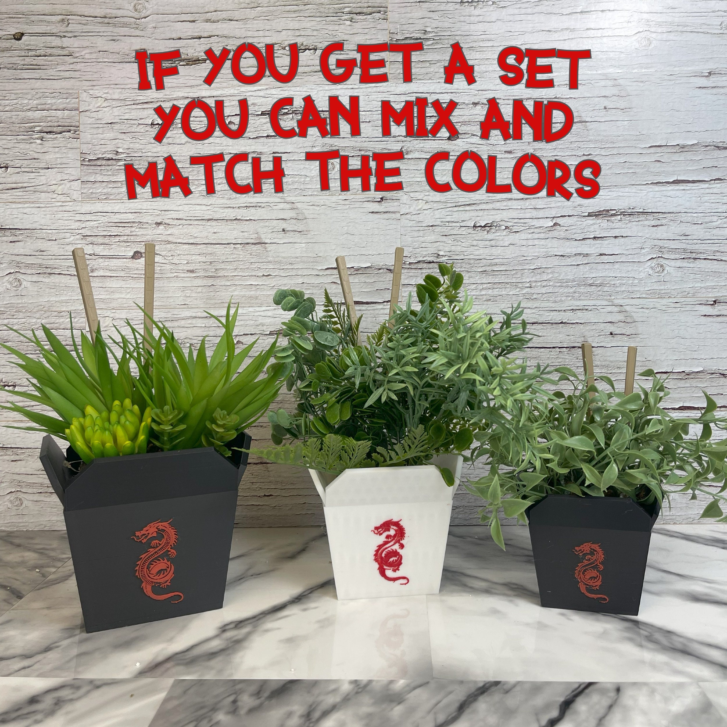 Chinese Takeout Box Planter With FREE CHOPSTICKS Etsy