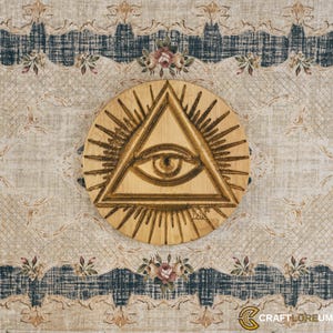 Allsehendes Auge Wandkunst - Illuminati inspirierte Dreieck Auge Holz Plakette - Okkultes Esoterisches Symbol Dekor - Drittes Auge Wandbehang