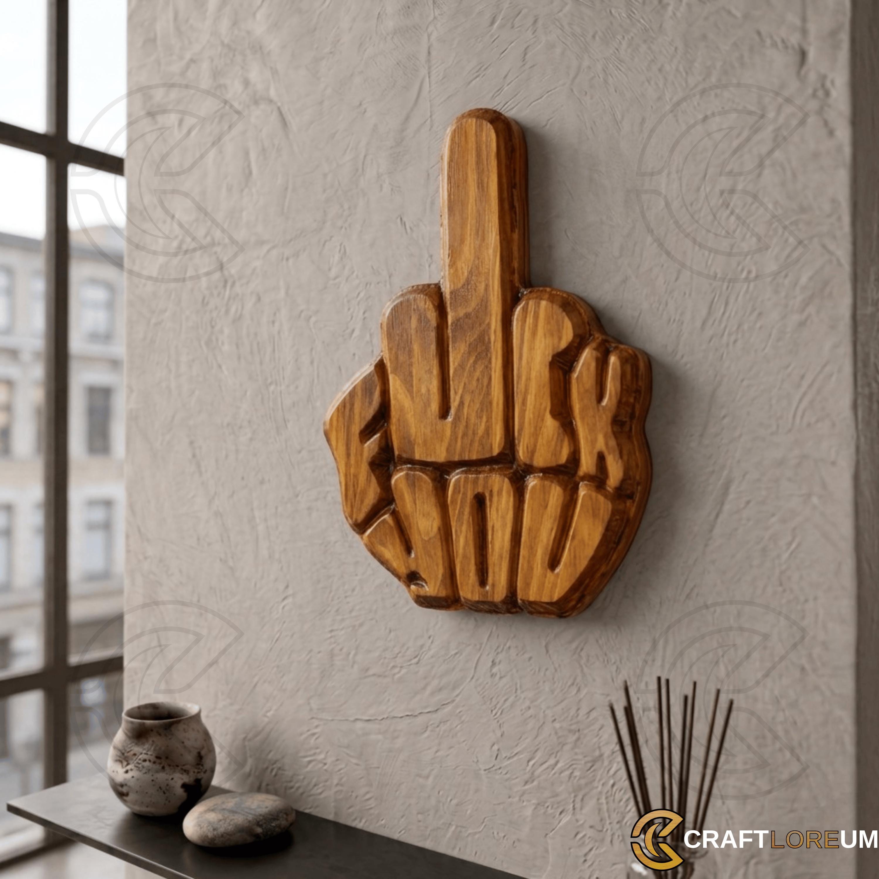 Wooden Hand With Middle Finger - Etsy