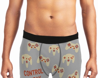 Control Freak Boxer Underpants, Happy Father Day Boxer Briefs, Game Lover Boxer Shorts, Electronic Game Underwear, Game Player Men Gifts