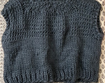 Navy blue knit slipover vest