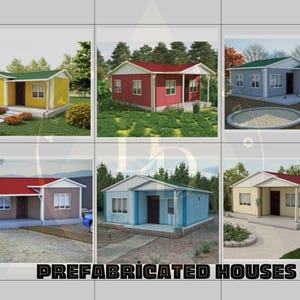 prefabricated house plan, architectural plan, modern house , single storey house plan, farm house , tinyhouse , diy houses, digital printing