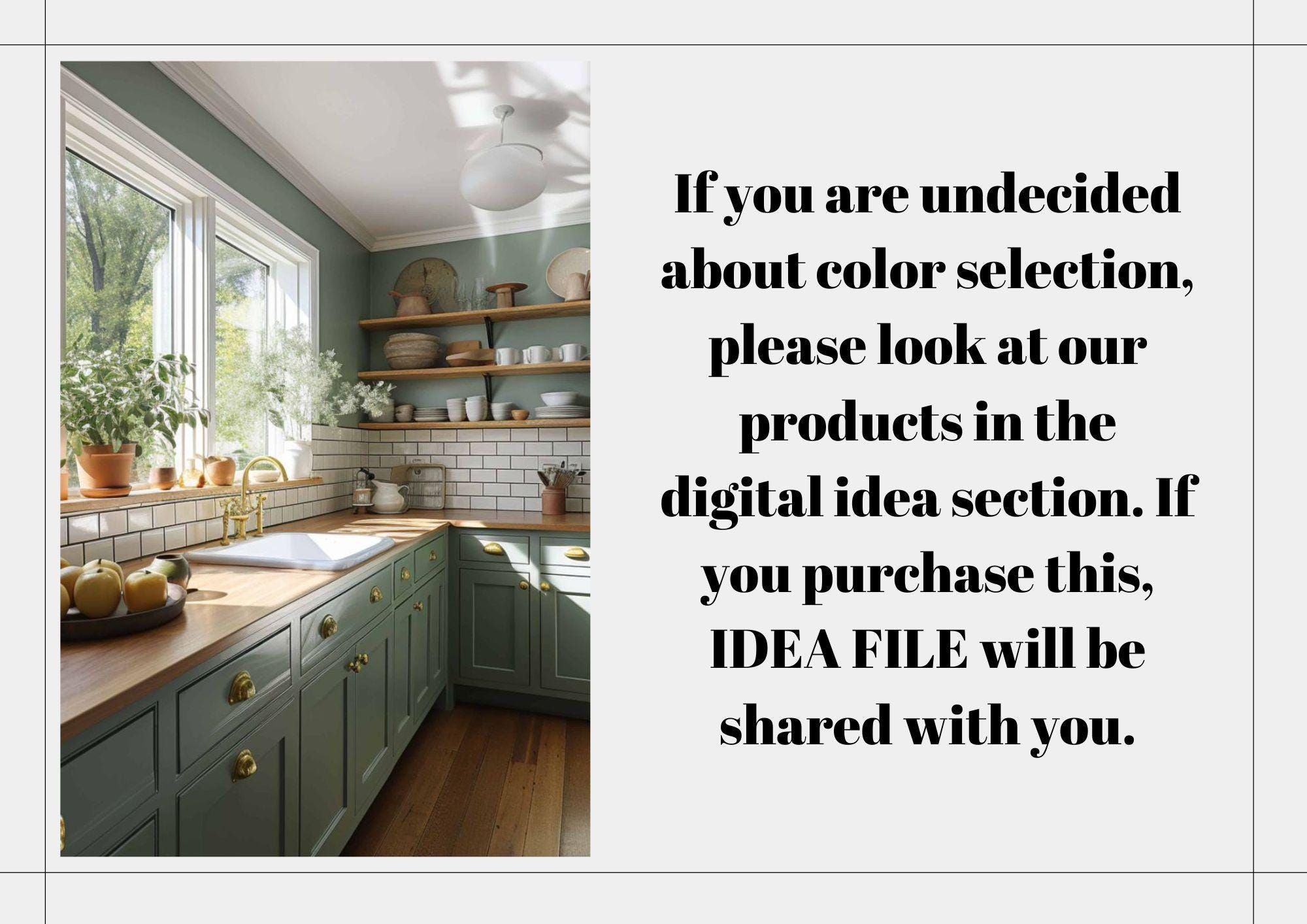 Sage Green Kitchen Designs, Virtual Design Service, Minimalist Kitchen ...
