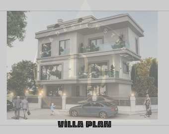Modern Duplex House Plan, 3 Bedroom, 4 Bathroom, With Free Original CAD File (Metric & Imperial Units)