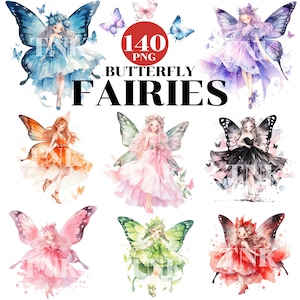 Watercolor 140 Ethereal Fairies clipart Bundle, Cute Fairy Clipart,Commercial Use,Digital Downloads,High Quality PNG,Xmas decor,Paper craft