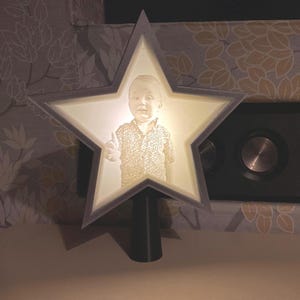 Personalised Light Up Christmas Tree Star Topper Christmas Decor Home Decor Festive Season Christmas Decorations Battery operated