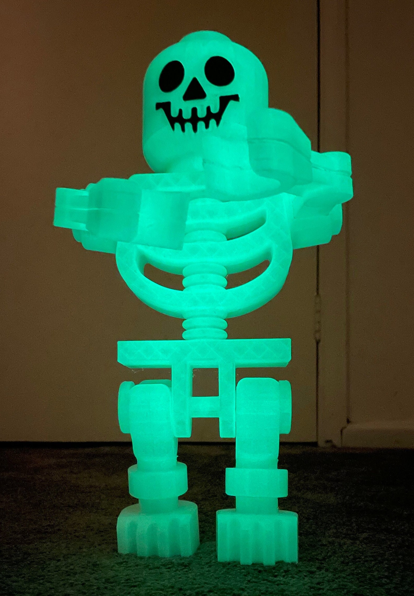 Giant 14 Lego Inspired Glow in the Dark Skeleton Mini Figure Halloween Decoration Home Decor