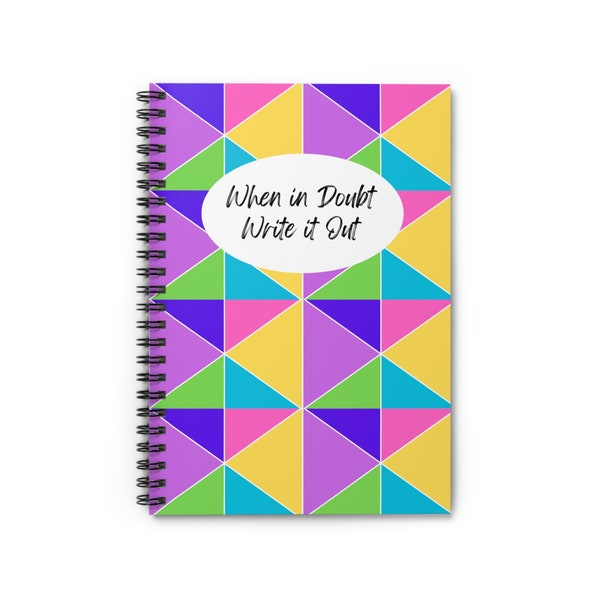 Colorful Triangles Spiral Notebook with Ruled Lines