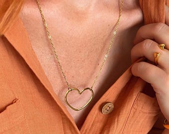 Minimale ketting met gouden hart: verstelbare roestvrijstalen dunne kettingchoker