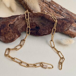 Gelaagde choker lariatkettingset• Ovale schakel diamantgeslepen gouden kettingkettingen• Lichtgewicht veiligheidsspeld zirkoonkettingen van ToughCandy afbeelding 6