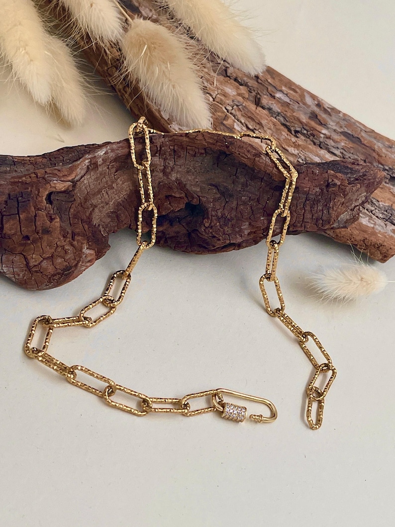 Gelaagde choker lariatkettingset• Ovale schakel diamantgeslepen gouden kettingkettingen• Lichtgewicht veiligheidsspeld zirkoonkettingen van ToughCandy afbeelding 6